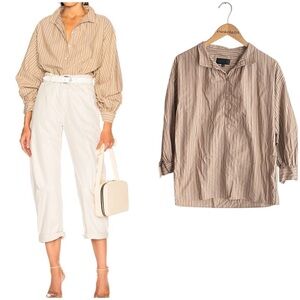 NILI LOTAN Claira Stripe Cotton Top